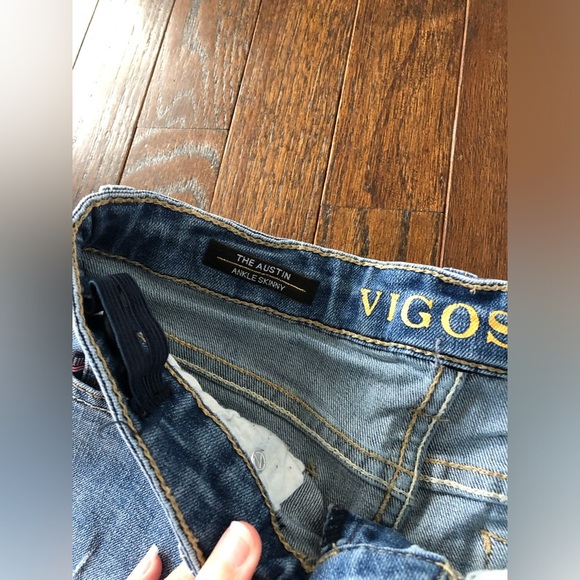 VIGOSS Girls (6-7?) The Austin Ankle Skinny Mid-Rise Crystal Stars Vintage Jeans - Picture 6 of 13